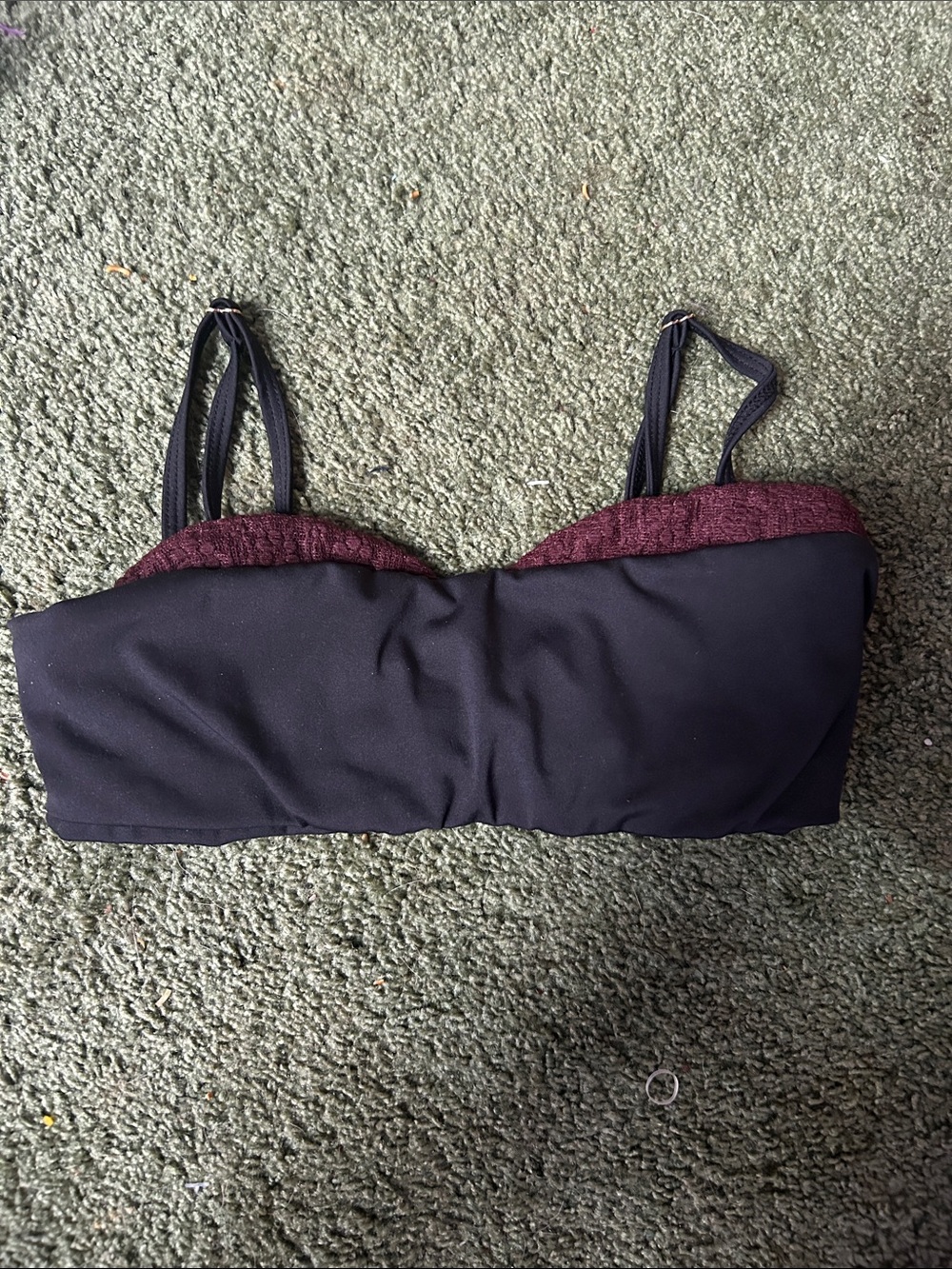 Womens/Teen girls five the label dancewear top in black with maroon trim